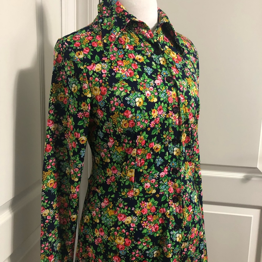 Vintage floral dress long sleeve medium